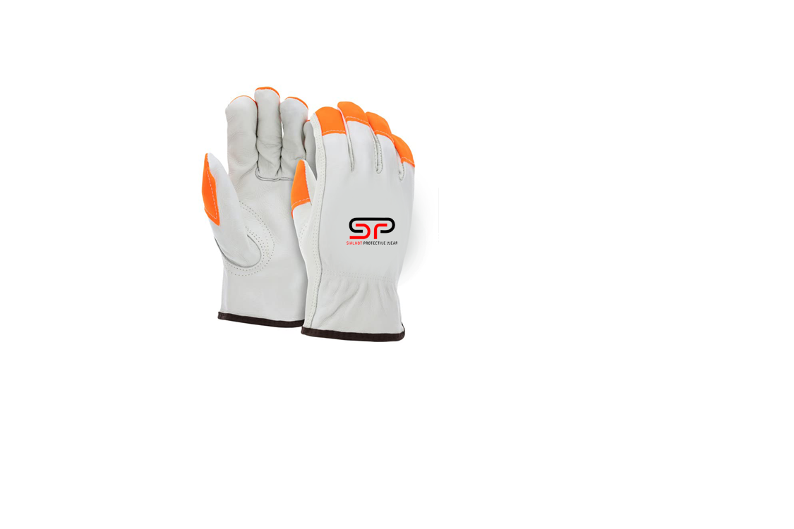 12 Pairs Hi Vis Heavy Duty Durable Cow high Leather Work Gloves support customization (OEM) Sialkot Protective Wear.