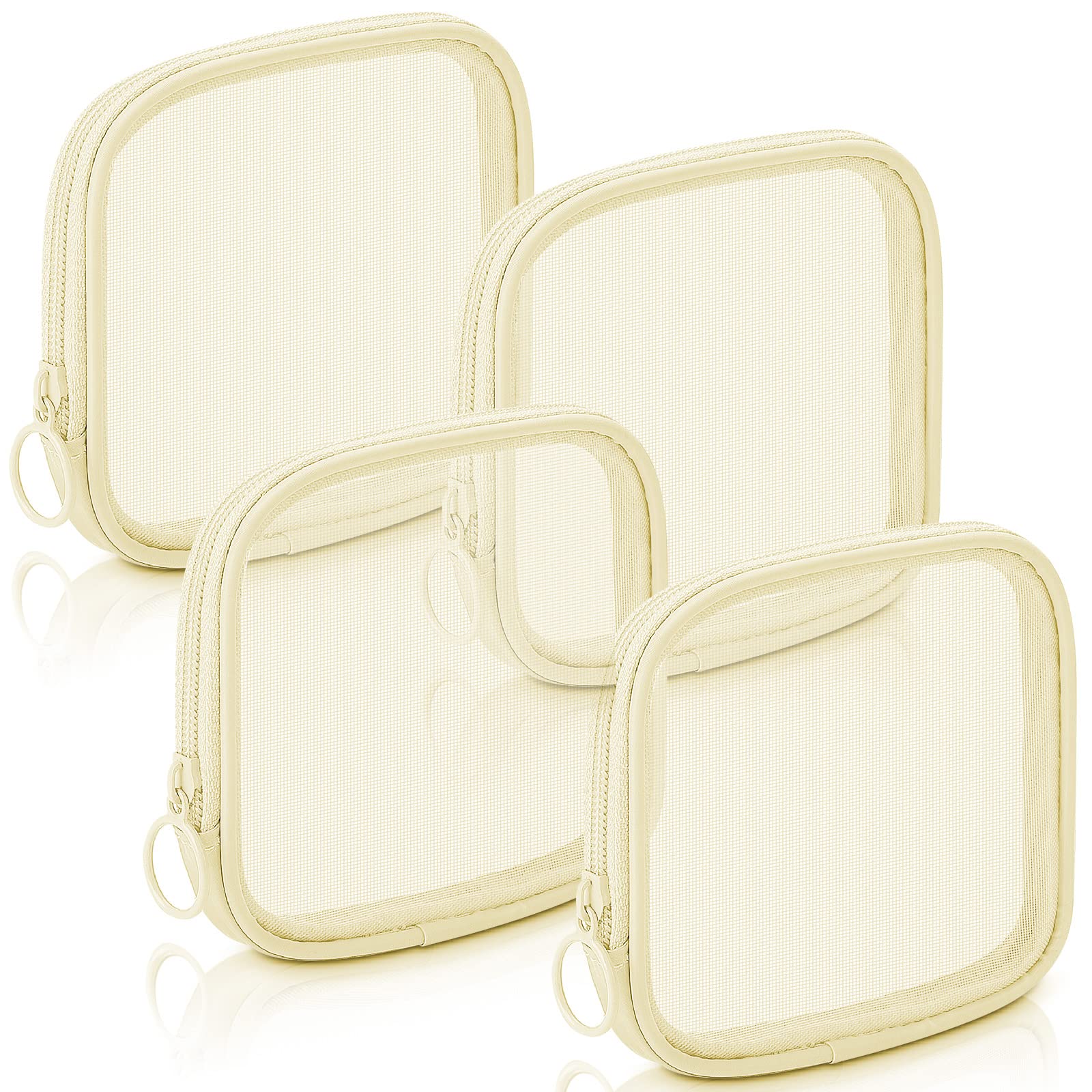 4 Pcs Mesh Makeup Bag Mesh Cosmetic Bag Travel Toiletry Pouch with Zipper Mini Makeup Cosmetic Purse for Daily Accessory(Small, Large, Medium, Wine Red) support customization (OEM) Sialkot Protective Wear. - Image 5