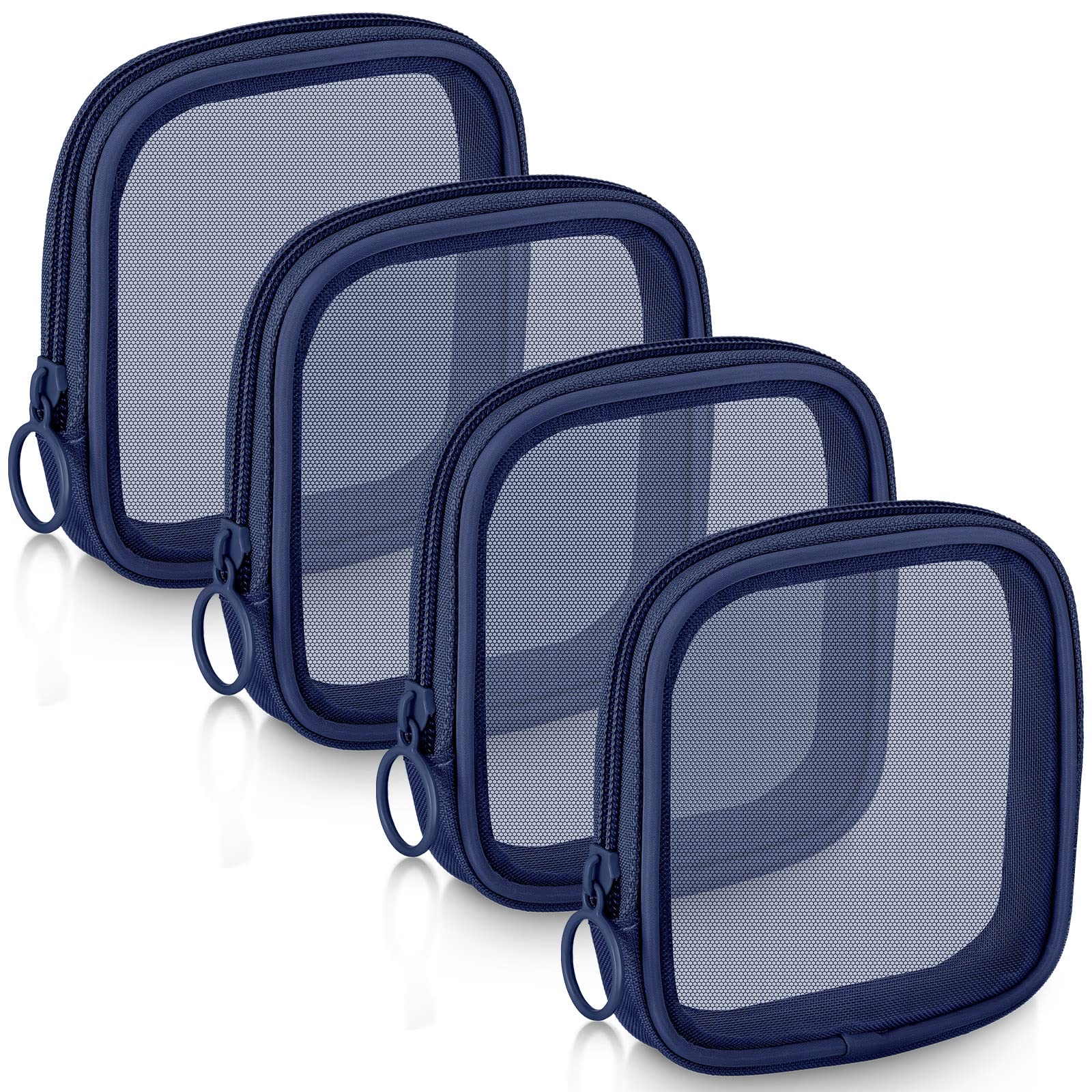 4 Pcs Mesh Makeup Bag Mesh Cosmetic Bag Travel Toiletry Pouch with Zipper Mini Makeup Cosmetic Purse for Daily Accessory(Small, Large, Medium, Wine Red) support customization (OEM) Sialkot Protective Wear. - Image 7