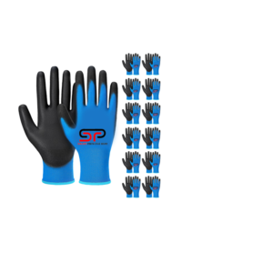 Work Gloves for Men and Women 12 Pairs, Coated Safety Gloves with Grip, Ideal for General Duty, support customization (OEM) Sialkot Protective Wear.