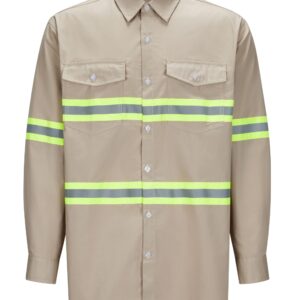 Hi Vis Button Up Safety Work Shirts for Men Reflective Support Customization (OEM) Sialkot Protective Wear.
