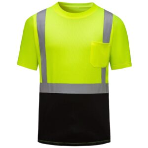 High Visibility Shirts Quick Dry Safety T Shirts with Reflective Strips and Pocket Short Sleeve Mesh Hi Vis Construction Support Customization (OEM) Sialkot Protective Wear.