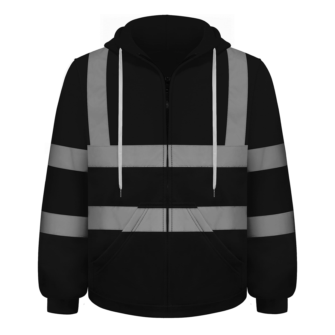 Hi Vis Hoodies for Men Women Safety Jacket Reflective with Zipper, High Visibility Hoodie for Men Construction Support Customization (OEM) Sialkot Protective Wear.
