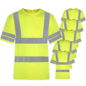 High Visibility Safety Shirts Reflective T Shirt Yellow Breathable Unisex Safety Workwear Support Customization (OEM) Sialkot Protective Wear.