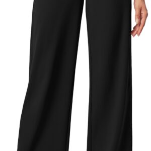 Womens Dress Pants Wide Leg Pull On Stretchy Work Pants Women High Waisted Business Casual Trousers with Pockets Support Customization (OEM) Sialkot Protective Wear.