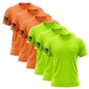 Men's 6 Pack High-Vis Safety Fresh T-Shirt, American Graphic Tee , USA & Freedom Style Shirt Support Customization (OEM) Sialkot Protective Wear.